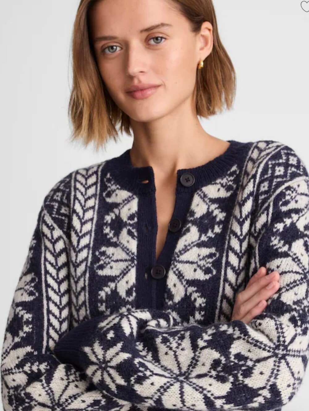 Madewell Fair Isle Cardigan Jacket in Wool NY484 Size S NWT - Picture 3 of 9